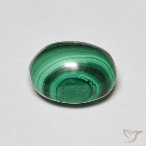 Malachite Vert foncé naturelle ovale, 3.36 ct, Opaque