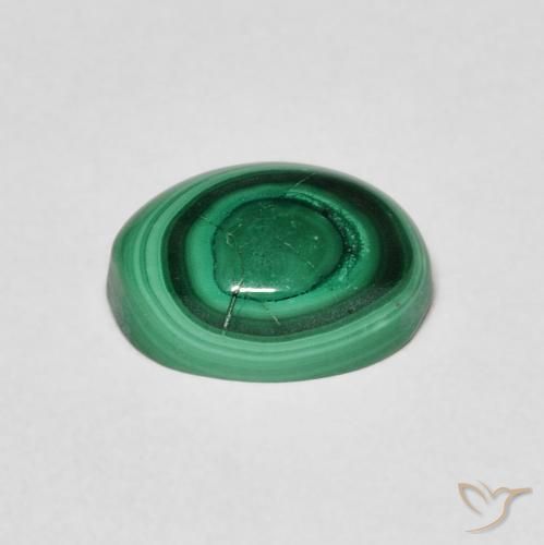 Malachite Vert foncé naturelle ovale, 3.36 ct, Opaque