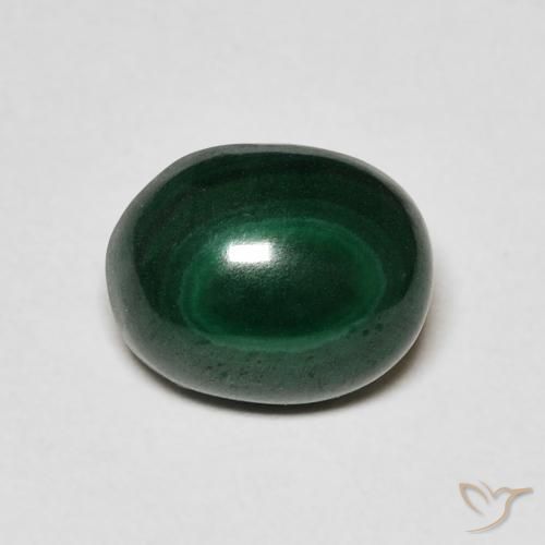 3.00ct Naturel Vert foncé Malachite, ovale, Opaque