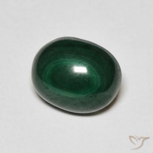 Malachite Vert foncé naturelle ovale, 3.00 ct, Opaque