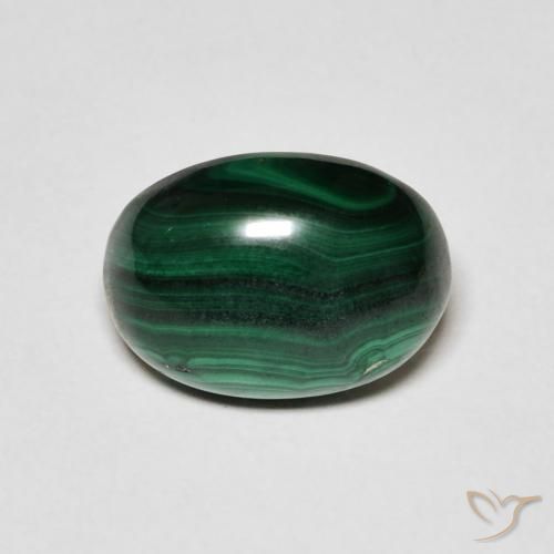 5.27ct Naturel Vert foncé Malachite, ovale, Opaque