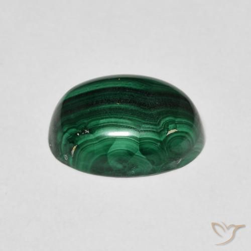 Malachite Vert foncé naturelle ovale, 5.27 ct, Opaque