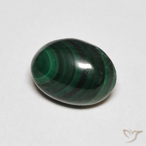 Malachite Vert foncé naturelle ovale, 2.90 ct, Opaque