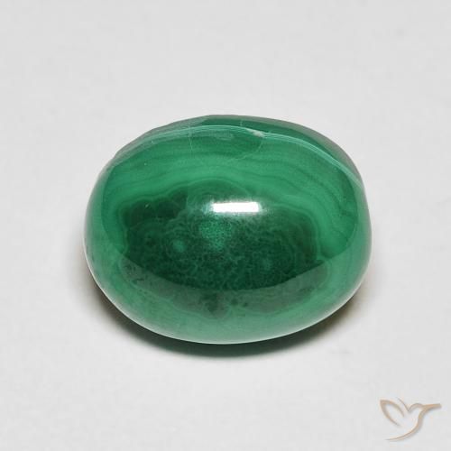 6.20ct Naturel Vert moyen Malachite, ovale, Opaque