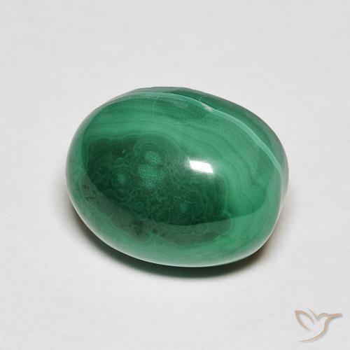 Malachite Vert moyen naturelle ovale, 6.20 ct, Opaque