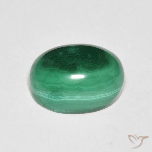 Malachite Vert moyen naturelle ovale, 6.20 ct, Opaque