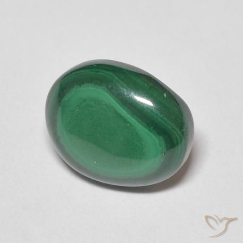 Malachite Vert moyen naturelle ovale, 3.08 ct, Opaque