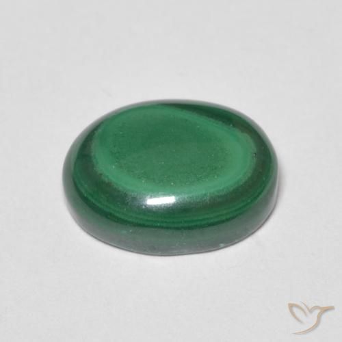 Malachite Vert moyen naturelle ovale, 3.08 ct, Opaque