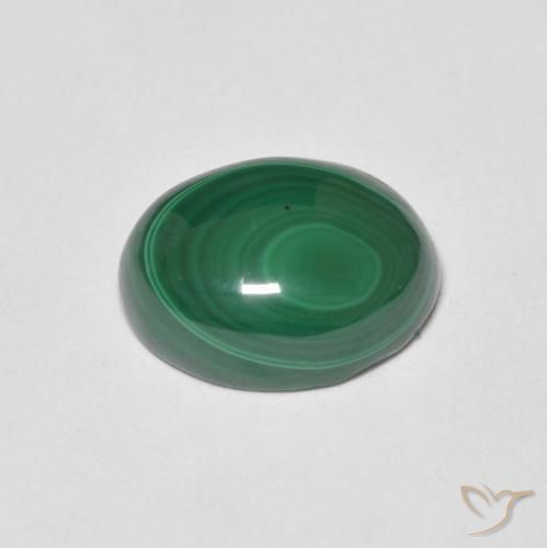 Malachite Vert moyen naturelle ovale, 4.39 ct, Opaque