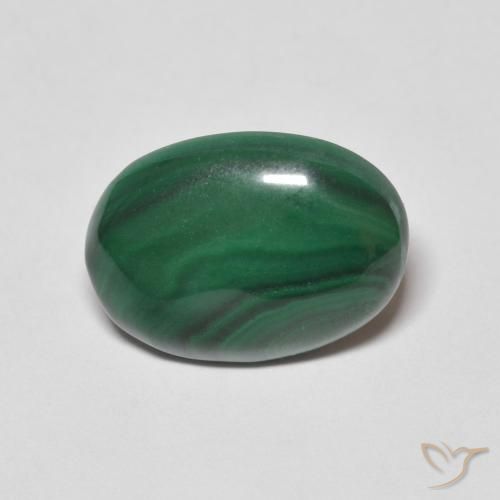 9.48ct Naturel Vert moyen Malachite, ovale, Opaque