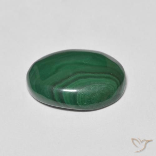 Malachite Vert moyen naturelle ovale, 9.48 ct, Opaque