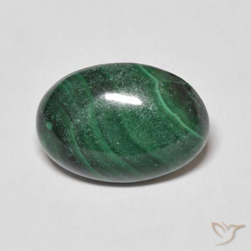 5.64ct Naturel Vert moyen Malachite, ovale, Opaque