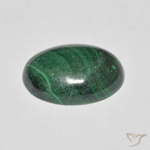 Malachite Vert moyen naturelle ovale, 5.64 ct, Opaque