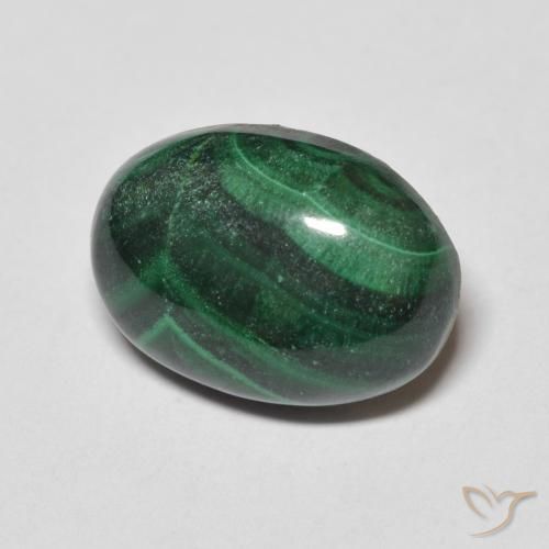 Malachite Vert pin naturelle ovale, 8.86 ct, Opaque