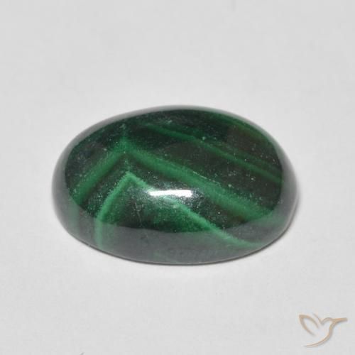 Malachite Vert pin naturelle ovale, 8.86 ct, Opaque