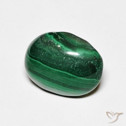 Malachite Vert moyen naturelle ovale, 4.79 ct, Opaque