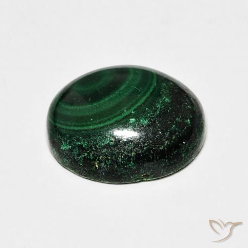 Malachite Vert foncé naturelle ovale, 6.86 ct, Opaque