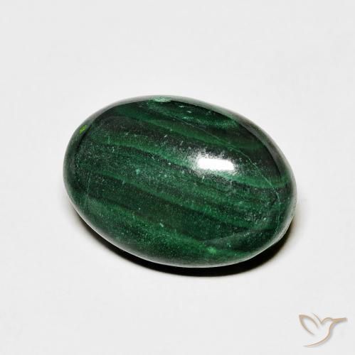 Malachite Vert naturelle ovale, 8.01 ct, Opaque