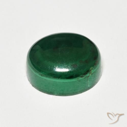 Malachite Vert moyen naturelle ovale, 9.37 ct, Opaque