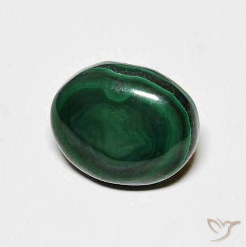 Malachite Vert pin naturelle ovale, 6.18 ct, Opaque
