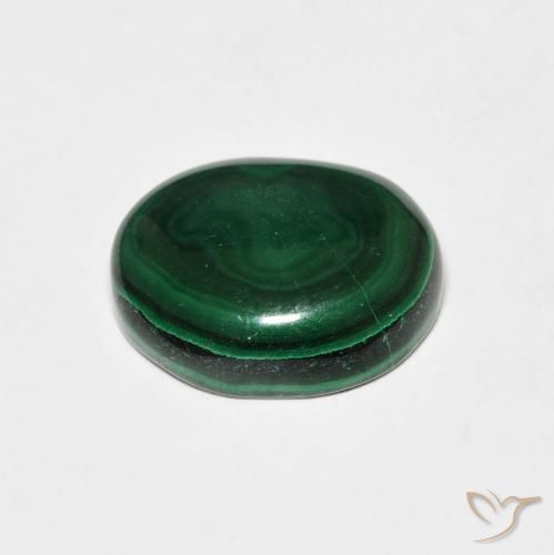 Malachite Vert pin naturelle ovale, 6.18 ct, Opaque