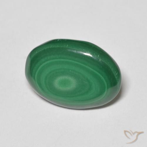 Malachite Vert moyen naturelle ovale, 4.84 ct, Opaque