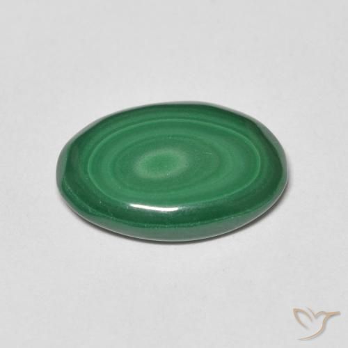 Malachite Vert moyen naturelle ovale, 4.84 ct, Opaque