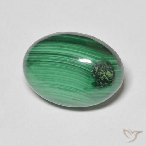 Malachite Vert naturelle ovale, 8.77 ct, Opaque