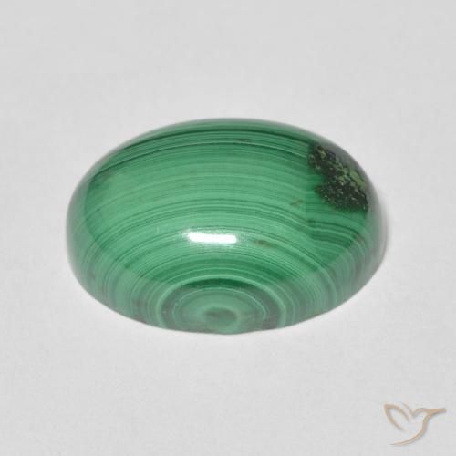 Malachite Vert naturelle ovale, 8.77 ct, Opaque