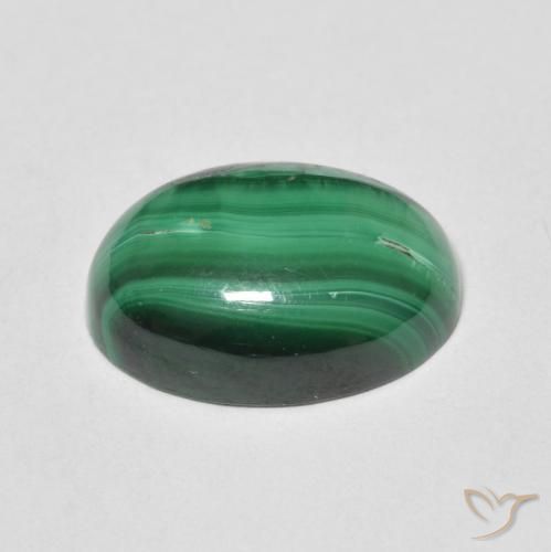 Malachite Vert moyen naturelle ovale, 7.31 ct, Opaque