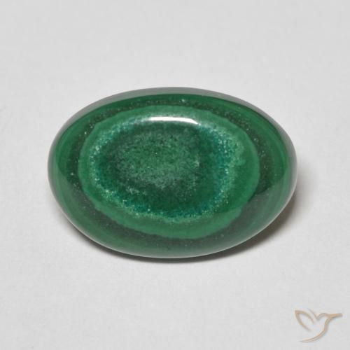 6.22ct Naturel Vert moyen Malachite, ovale, Opaque