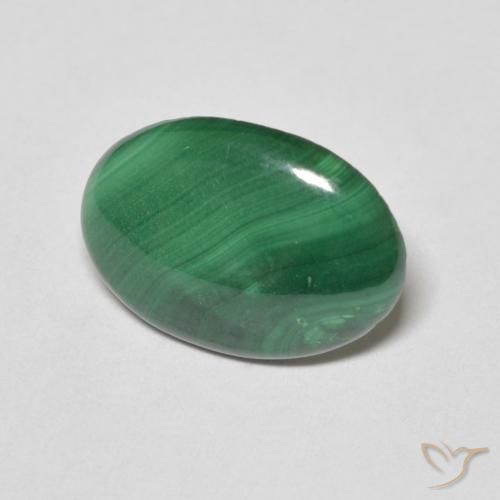 Malachite Vert naturelle ovale, 3.67 ct, Opaque