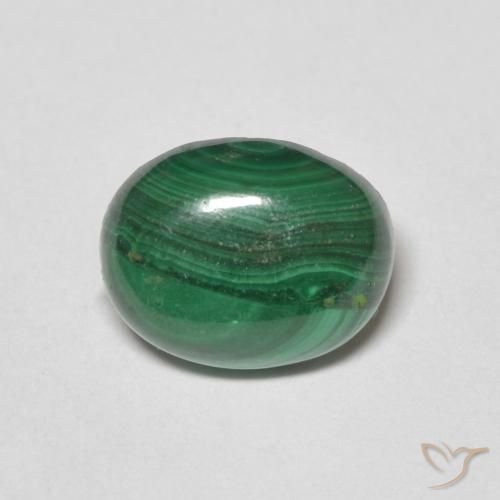 3.17ct Naturel Vert moyen Malachite, ovale, Opaque