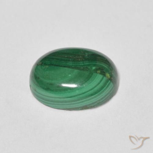 Malachite Vert moyen naturelle ovale, 3.17 ct, Opaque