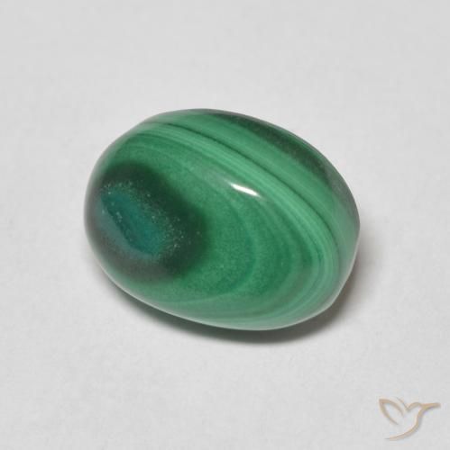 Malachite Vert naturelle ovale, 4.75 ct, Opaque