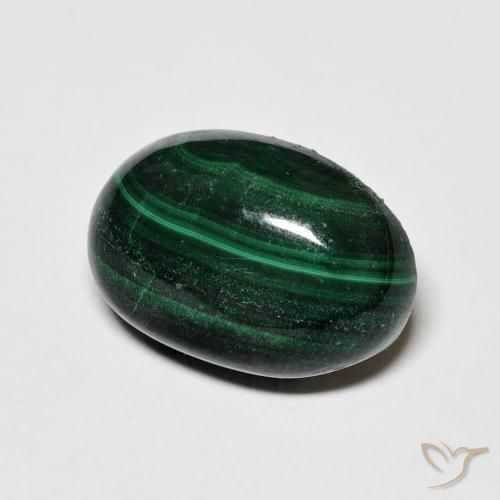 Malachite Vert naturelle ovale, 8.77 ct, Opaque