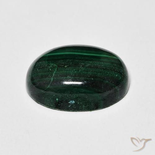 Malachite Vert naturelle ovale, 8.77 ct, Opaque