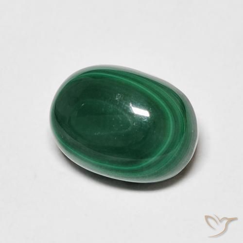 Malachite Vert foncé naturelle ovale, 4.25 ct, Opaque