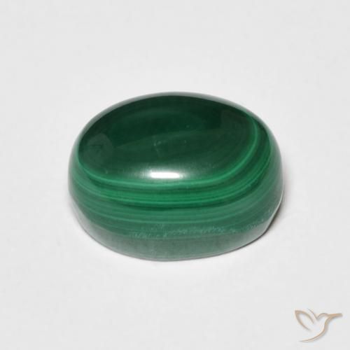 Malachite Vert foncé naturelle ovale, 4.25 ct, Opaque