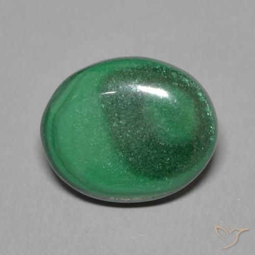 Malachite Vert naturelle ovale, 2.86 ct, Opaque
