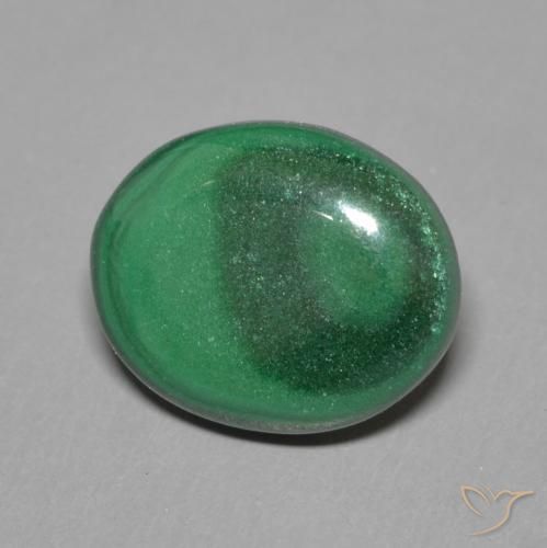 Malachite Vert naturelle ovale, 2.86 ct, Opaque