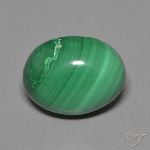 4.13ct Naturel Vert moyen Malachite, ovale, Opaque