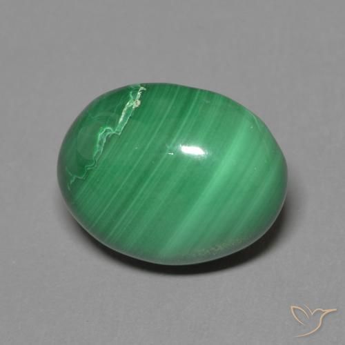 Malachite Vert moyen naturelle ovale, 4.13 ct, Opaque