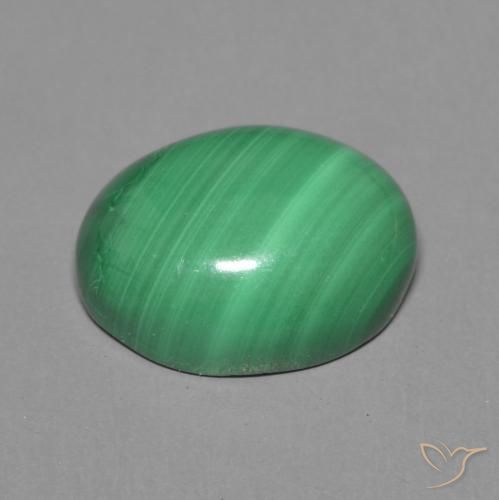 Malachite Vert moyen naturelle ovale, 4.13 ct, Opaque
