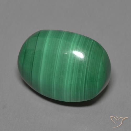 Malachite Vert moyen naturelle ovale, 9.23 ct, Opaque