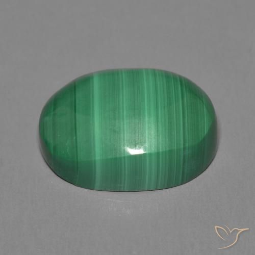 Malachite Vert moyen naturelle ovale, 9.23 ct, Opaque
