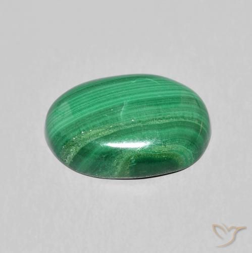 Malachite Vert naturelle ovale, 5.57 ct, Opaque