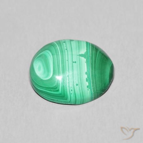 Malachite Vert naturelle Coupe ovale, 5.90 ct, Opaque