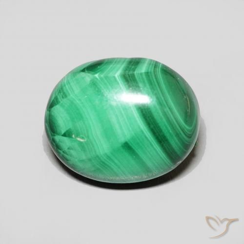 6.68ct Naturel Vert moyen Malachite, ovale, Opaque