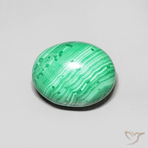 2.54ct Naturel Vert Malachite, ovale, Opaque